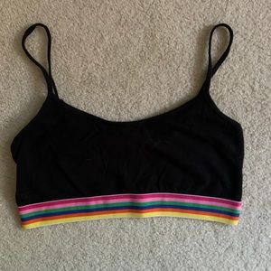 Black and rainbow sports bra